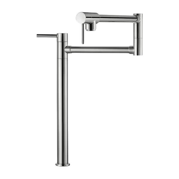 ALEASHA Deck Mount Pot Filler Faucet with 2-Handle in Chrome