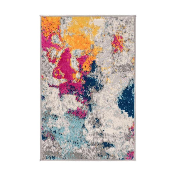 World Rug Gallery Contemporary Multi 2 ft. x 3 ft. Abstract Area Rug