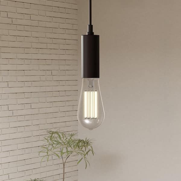 100-Watt Equivalent ST19 Dimmable Straight Filament Clear Glass E26 Vintage Edison LED Light Bulb, Bright White(16-Pack)