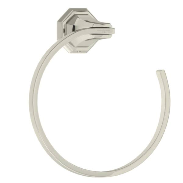 Deco Towel Ring In Polished Nickel
