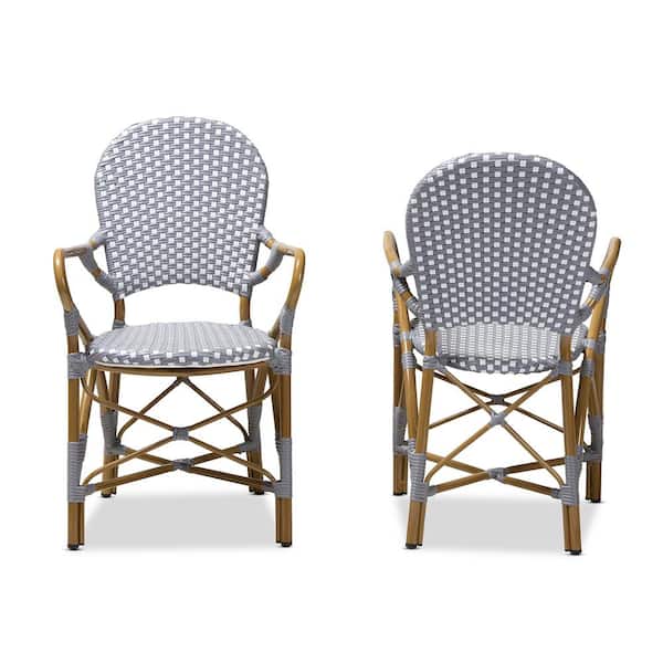 Baxton Studio Seva Gray and White Dining Chair (Set of 2)