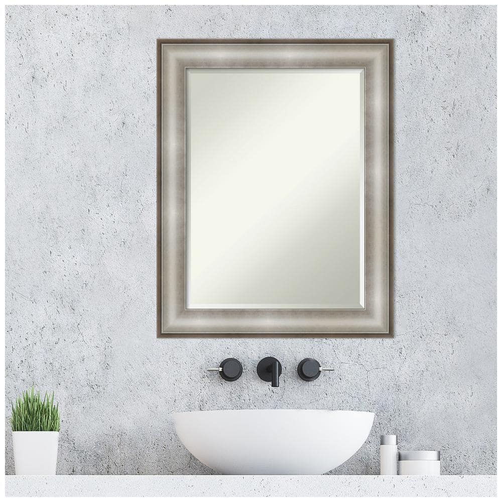 Silver Rectangular Bathroom Vanity Wall Mirror