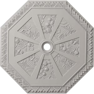1-1/8 in. x 29-1/8 in. x 29-1/8 in. Polyurethane Spring Octagonal Ceiling Medallion, Ultra Pure White