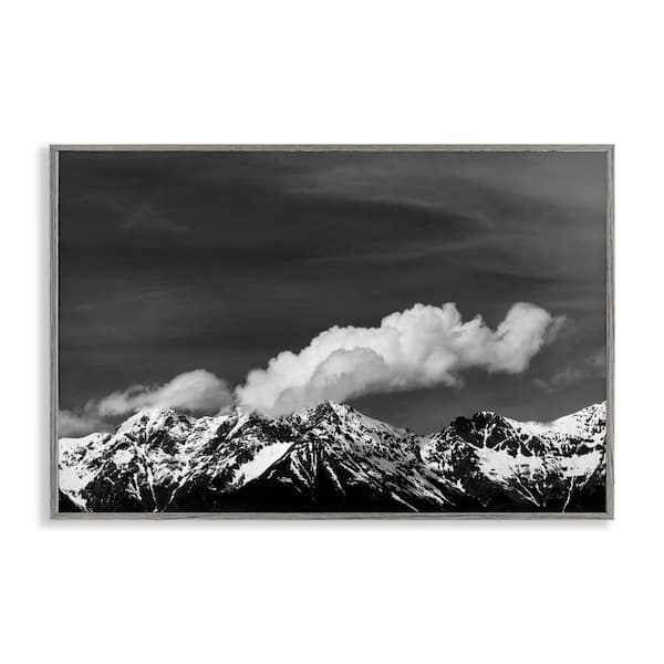 Stupell Industries Dolomites with Billowing Clouds by Deborah Revell Gray Framed Nature Giclee Art Print 12 in. x 18 in.