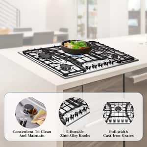 Cyrus 30 in. Gas Cooktop in Stainless Steel with 5 Italy SABAF Burners including Power Burners