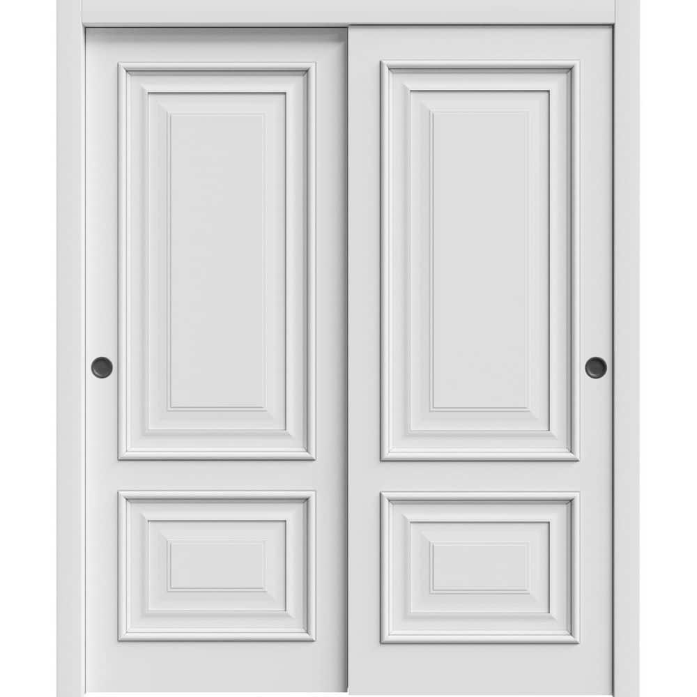 Assembly Required 7822 60 in. x 84 in. Reversible White Enamel Color Solid Core Wood Sliding Door Kit w/Separate Jamb price history on PriceWatchPro