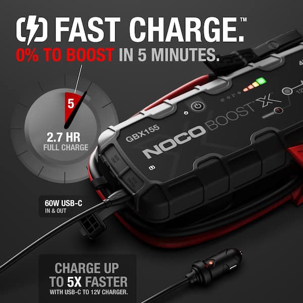NOCO Boost HD GB70 2000A UltraSafe Car Battery Jump Starter, 12V Battery  Booster Pack, Jump Box, Portable Charger and Jumper Cables for 8.0L  Gasoline
