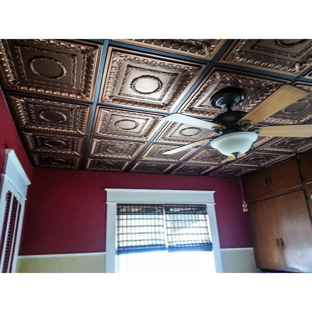Antique Bronze 2x2 Faux Tin Vinyl Ceiling Tile