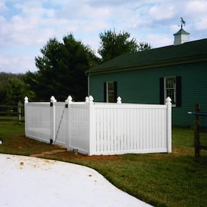 Hanover 8 ft. W x 4 ft. H White Vinyl Pool Fence Double Gate