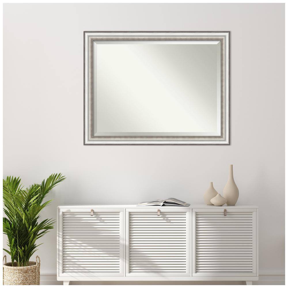 Silver Rectangular Full Length Wood Framed Mirror