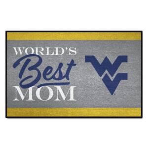 West Virginia Mountaineers Gray World's Best Mom 19 in. x 30 in. Starter Mat Accent Rug