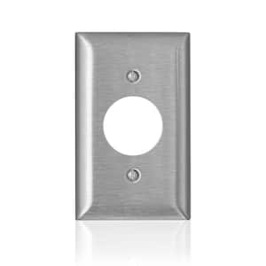 C-Series 1.406 in. Dia Magnetic Stainless Steel 1-Gang Single Outlet Opening Wall Plate, Standard Size