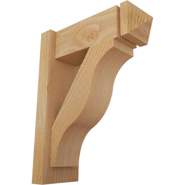 Ekena Millwork 6 in. x 20 in. x 16 in. Douglas Fir Fuston Arts and Crafts Rough Sawn Outlooker