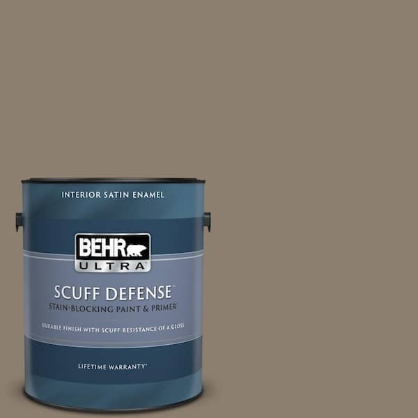 BEHR ULTRA 1 gal. #BNC-36 Restful Brown Extra Durable Satin Enamel Interior Paint & Primer