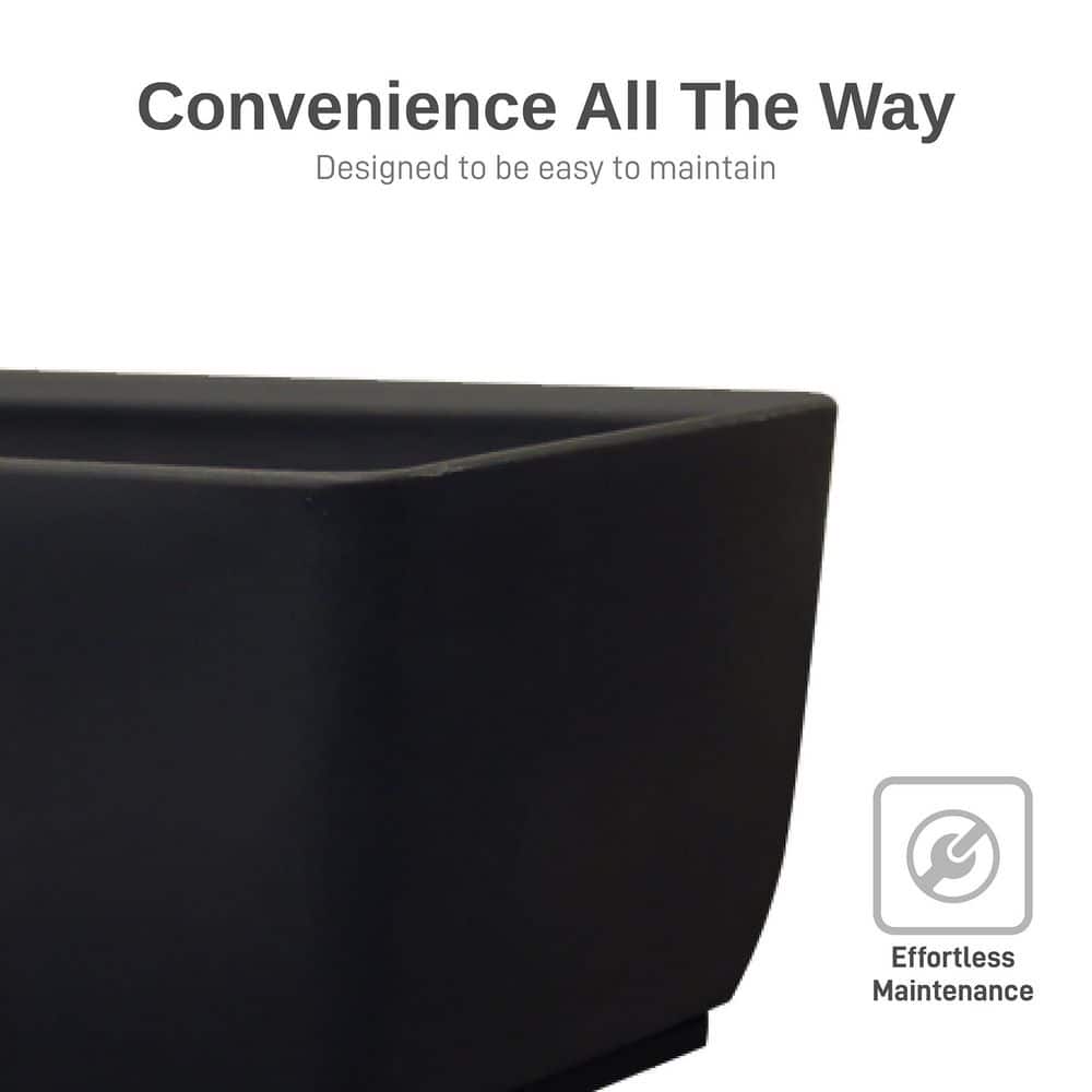 Black Rectangular Polyethylene Indoor/Outdoor Planter