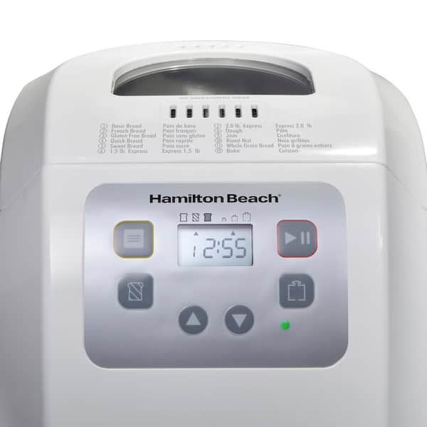 Hamilton Beach Bread Maker Machine, Digital, Programmable, 12 Settings plus  Gluten Free, 2 lb Capacity, White 29981