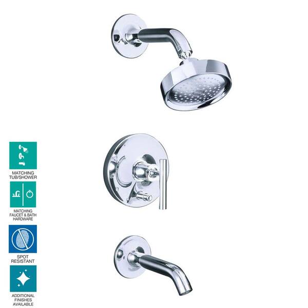 KOHLER K-7548-4-CP Purist Brückenarmatur – 2-Griff Küchenarmatur Mit Seitensprüher, Poliertes Chrom, 20,3 Cm Zentern