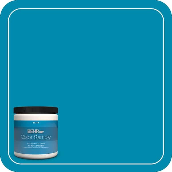 BEHR PREMIUM PLUS 8 oz. #530B-7 Riviera Paradise Satin Enamel Interior/Exterior Paint & Primer Color Sample