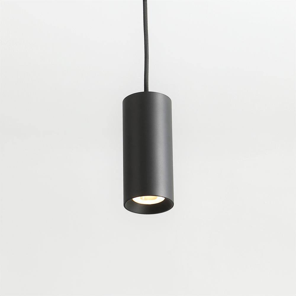 Matte Black Aluminum Mini LED Cylinder Pendant Light