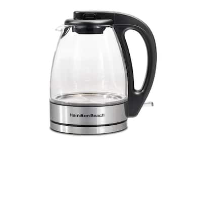 Chefman 7 Cup Black Electric Kettle with Tea Infuser, 1.7L RJ11-17-GM-TI -  The Home Depot
