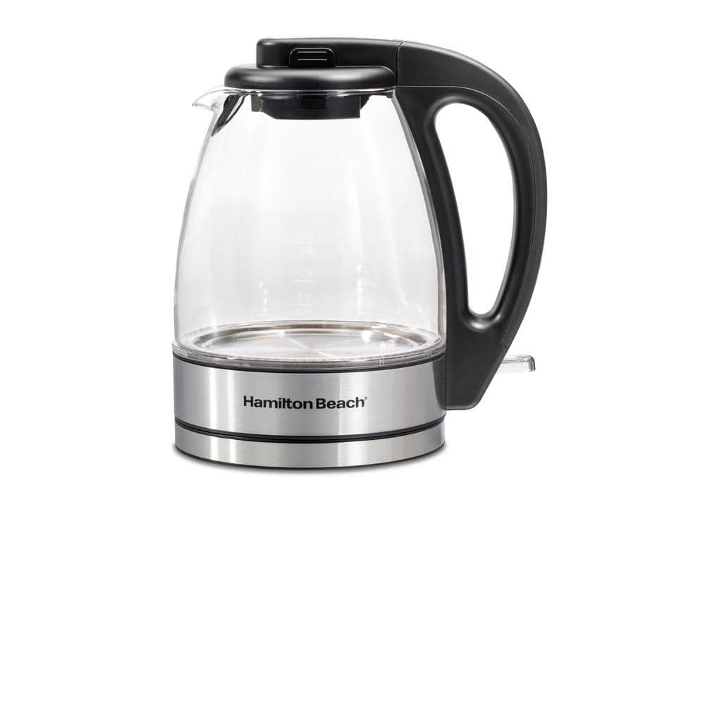 Hamilton Beach 1-Liter Glass Electric Kettle with Stainless Steel Accents