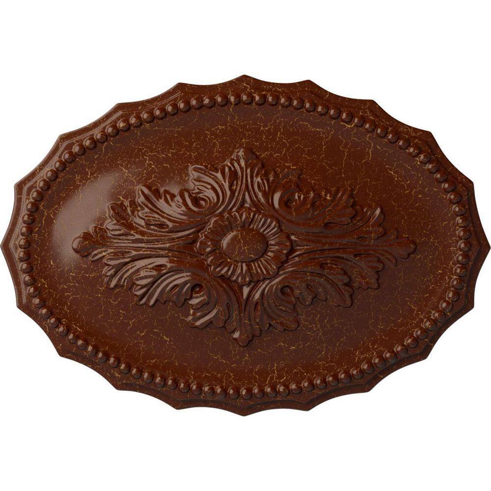 Ekena Millwork CM29OA Oakleaf Ceiling Medallion, 29 1/8"OD X 3 5/8"ID X 1"P (Fits Canopies Up To 6 1/4"), Factory Primed - Decorative Ceiling Medallions