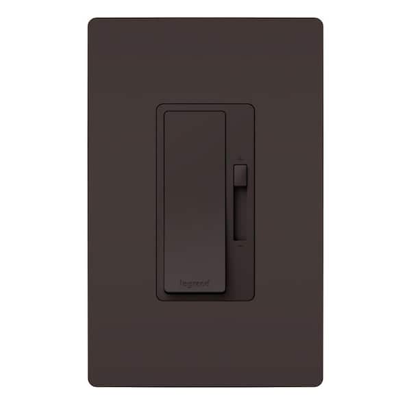 Legrand radiant  150W Rocker Dimmer and Wall Plate for LED/CFL/Halogen/Incandescent Bulbs, 3-Way/1-Pole, Dark Bronze