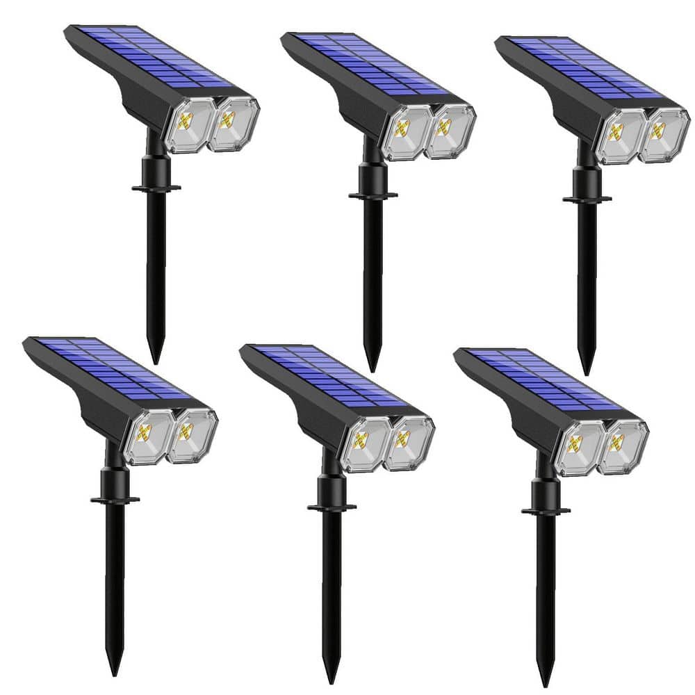 Black Integrated LED Outdoor Landscape Ground Light, 100 Lumens Solar Weather Resistant Outdoor Path Lights (6-Pieces) price history on PriceWatchPro