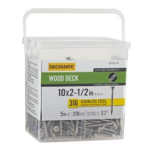Marine Grade Stainless Steel #10 X 2-1/2 in. Wood Deck Screw 5lb (Approximately 370 Pieces)