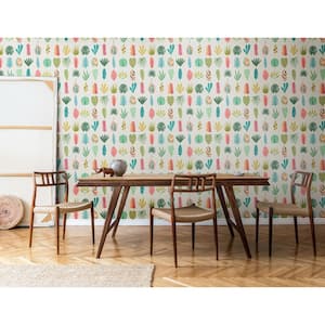 Composed Shapes Redwood Removable Peel and Stick Vinyl Wallpaper, 28 sq. ft.