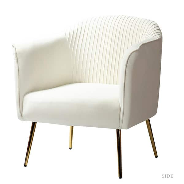 ivory velvet armchair