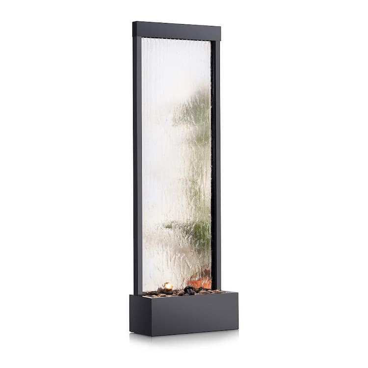 Alpine Corporation 72 in. Tall Indoor/Outdoor Mirror Zen Waterfall ...