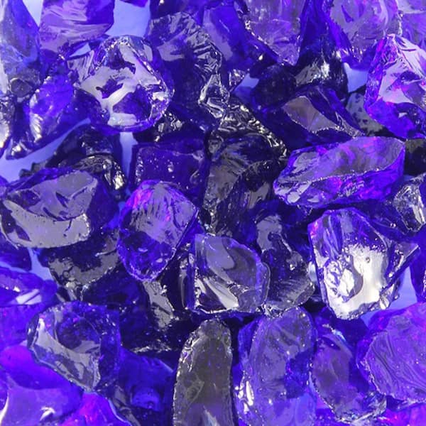 Hiland 20 lbs. Recycled Fire Pit Fire Glass in Cobalt Blue