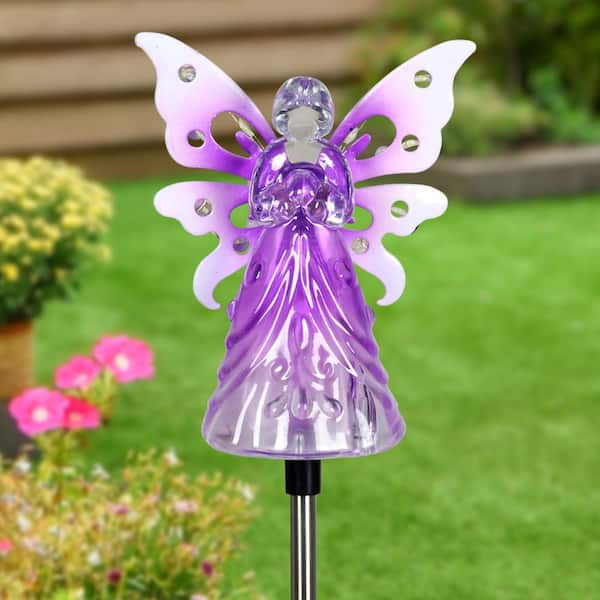 Exhart Solar Angel 2.82 ft. Purple Plastic Garden Stake 14157-RS