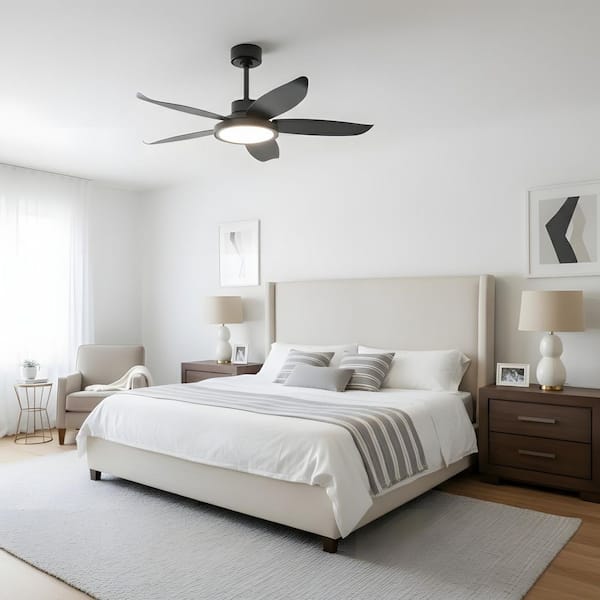 42 in. LED Indoor Black Ceiling Fan with 3 CCT and Remote Control/APP Remote Control