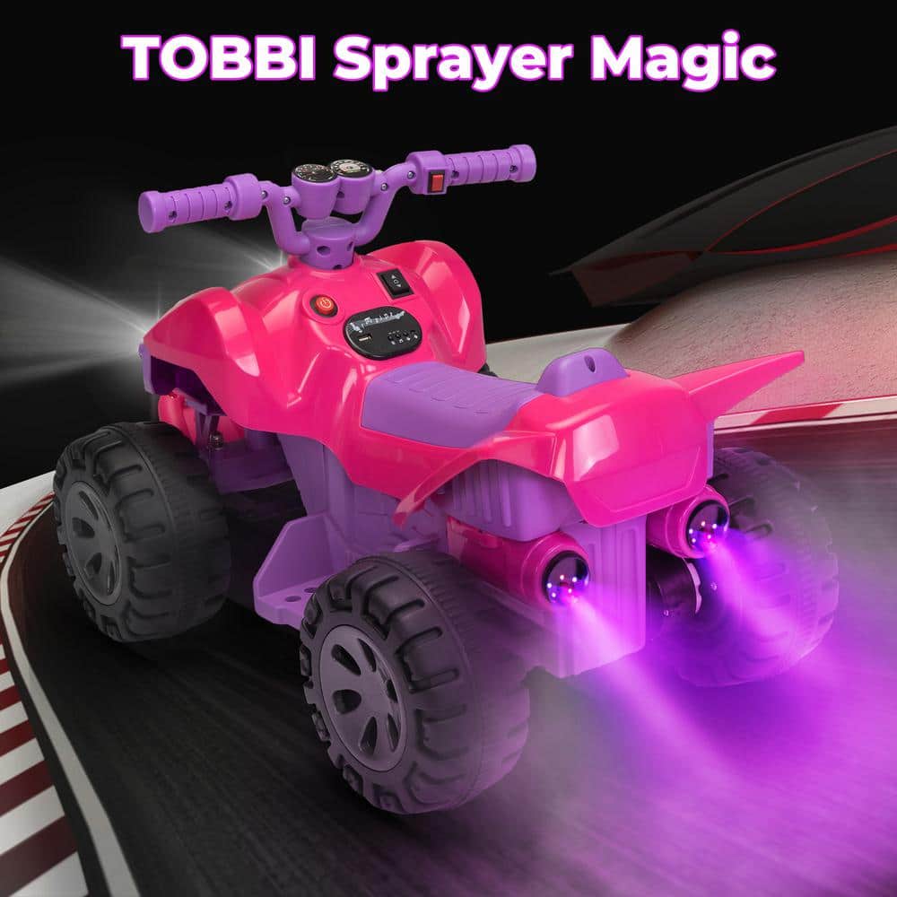 Pink 6V Kids Ride-On Quad with LED Lights and Music