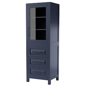 Daria 24 in. W x 20 in. D x 71.25 in. H Dark Blue Bathroom Linen Storage Tower Cabinet