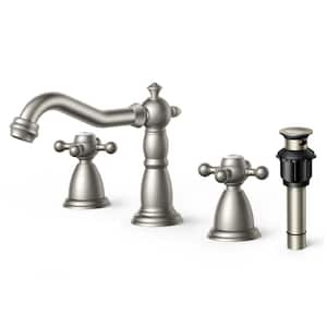 8 in. Widespread Double Handle Bathroom Faucet in Stainless Steels
