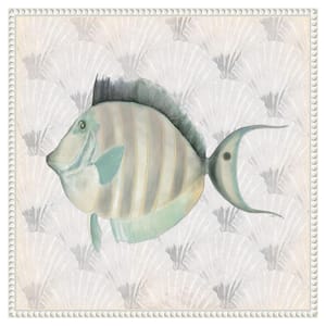 "Neutral Vintage Fish I" by Elizabeth Medley 1-Piece Floater Frame Giclee Animal Canvas Art Print 22 in. x 22 in.