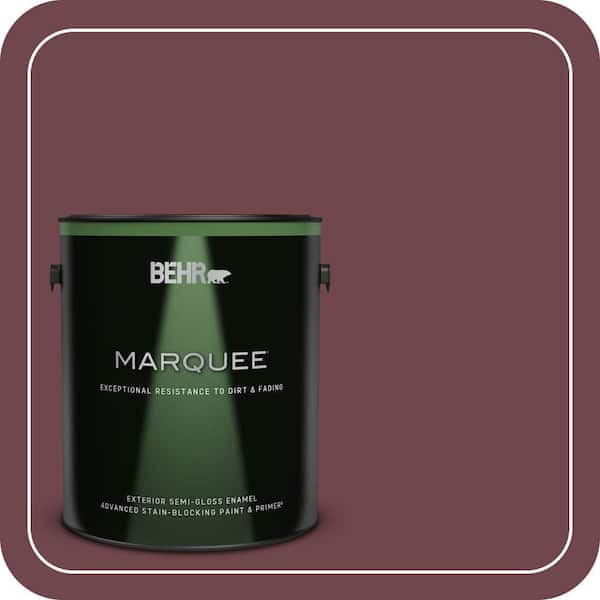 BEHR MARQUEE 1 gal. #PPU1-14 Formal Maroon Semi-Gloss Enamel Exterior Paint & Primer
