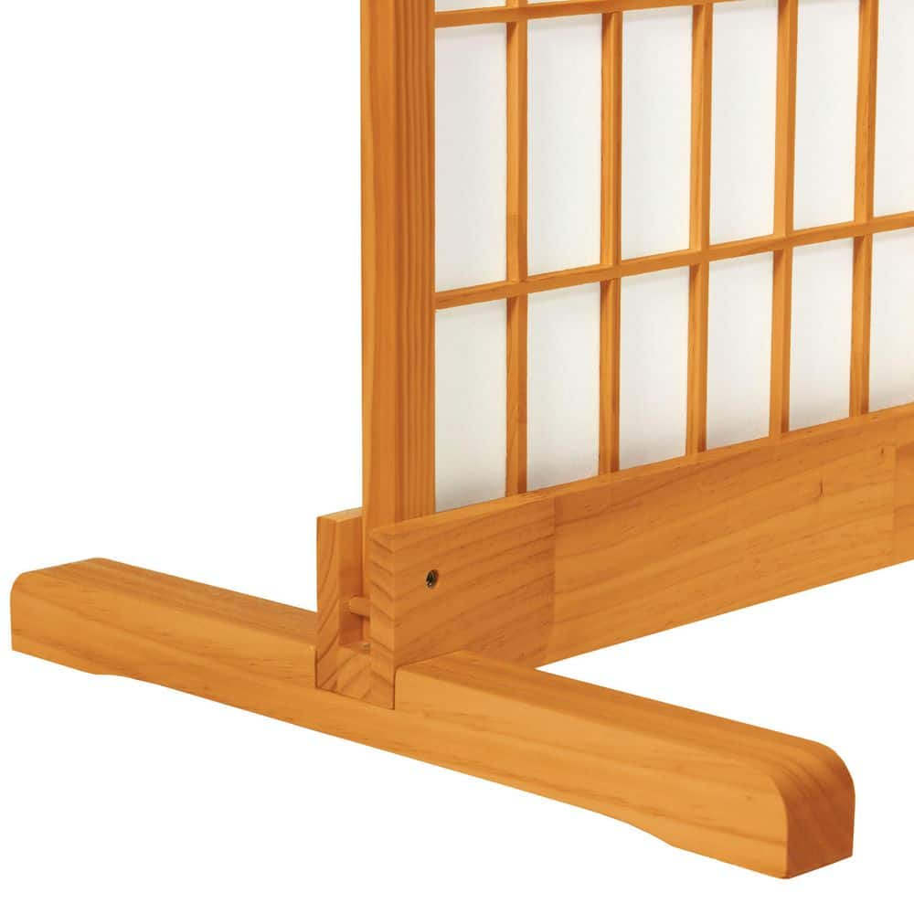 Honey 3-Panel Stained Wood Room Divider Stand