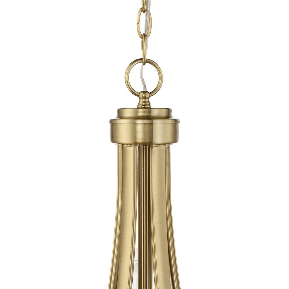 Elegant Satin Brass 5-Light Chandelier with Clear Seeded Glass