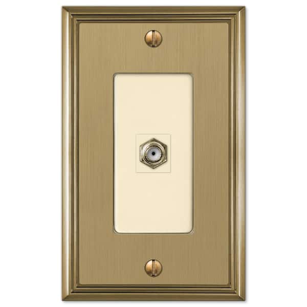 AMERELLE Rhodes 1 Gang Coax Metal Wall Plate - Brushed Bronze
