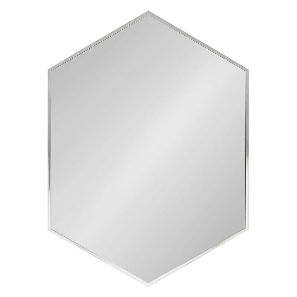 31" Sophisticated Silver Beveled Hexagon Wall Mirror