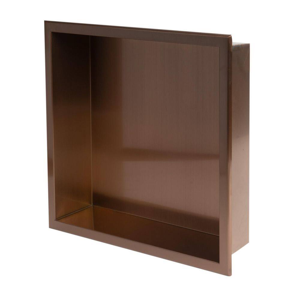 Brushed Copper 16" Square Stainless Steel Shower Niche