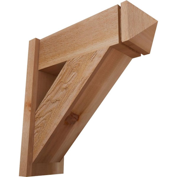 Ekena Millwork 8 in. x 24 in. x 24 in. Traditional Arts and Crafts Rough Sawn Western Red Cedar Outlooker