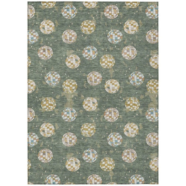 Chantille Machine Washable Indoor/Outdoor Abstract ACN2690 Basil 10 ft. x 14 ft. Area Rug