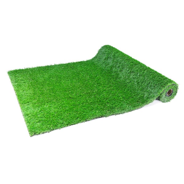 3 ft. x 10 ft. Green Artificial Grass Runner Rug Realistic Synthetic Thick Fake Faux Grass Astroturf Carpet Landscape