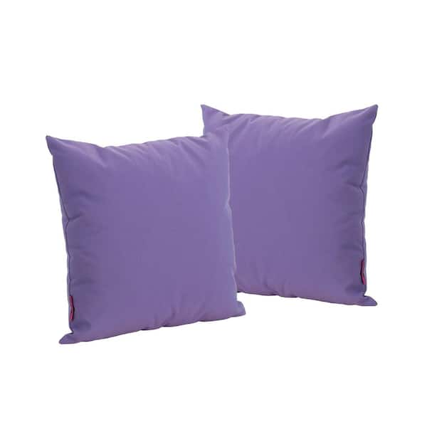 Noble House Kaffe Purple Solid Polyester 18 in. x 18 in. Throw Pillow (Set of 2)