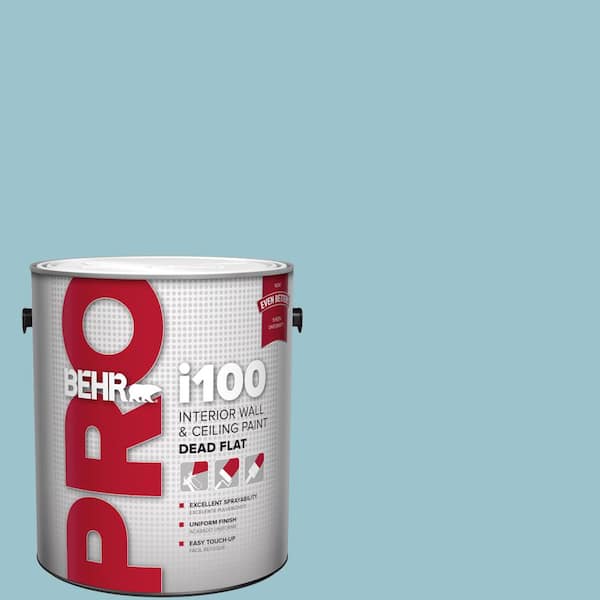 BEHR PRO 1 gal. #ICC-99 Alluring Blue Dead Flat Interior Paint